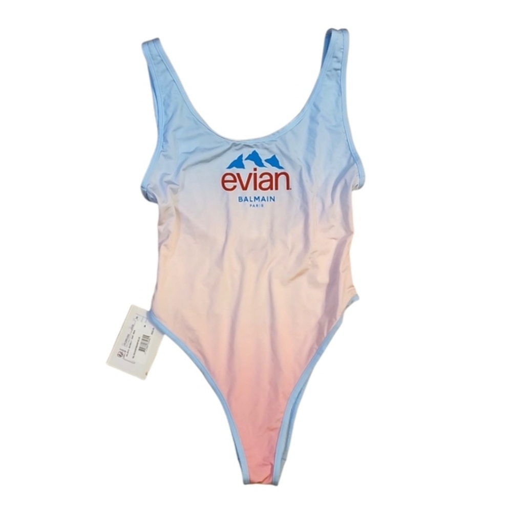 BALMAIN x Evian gradient-effect swimsuit FR 38 US 6 MEDIUM $950 NWT - Picture 8 of 13
